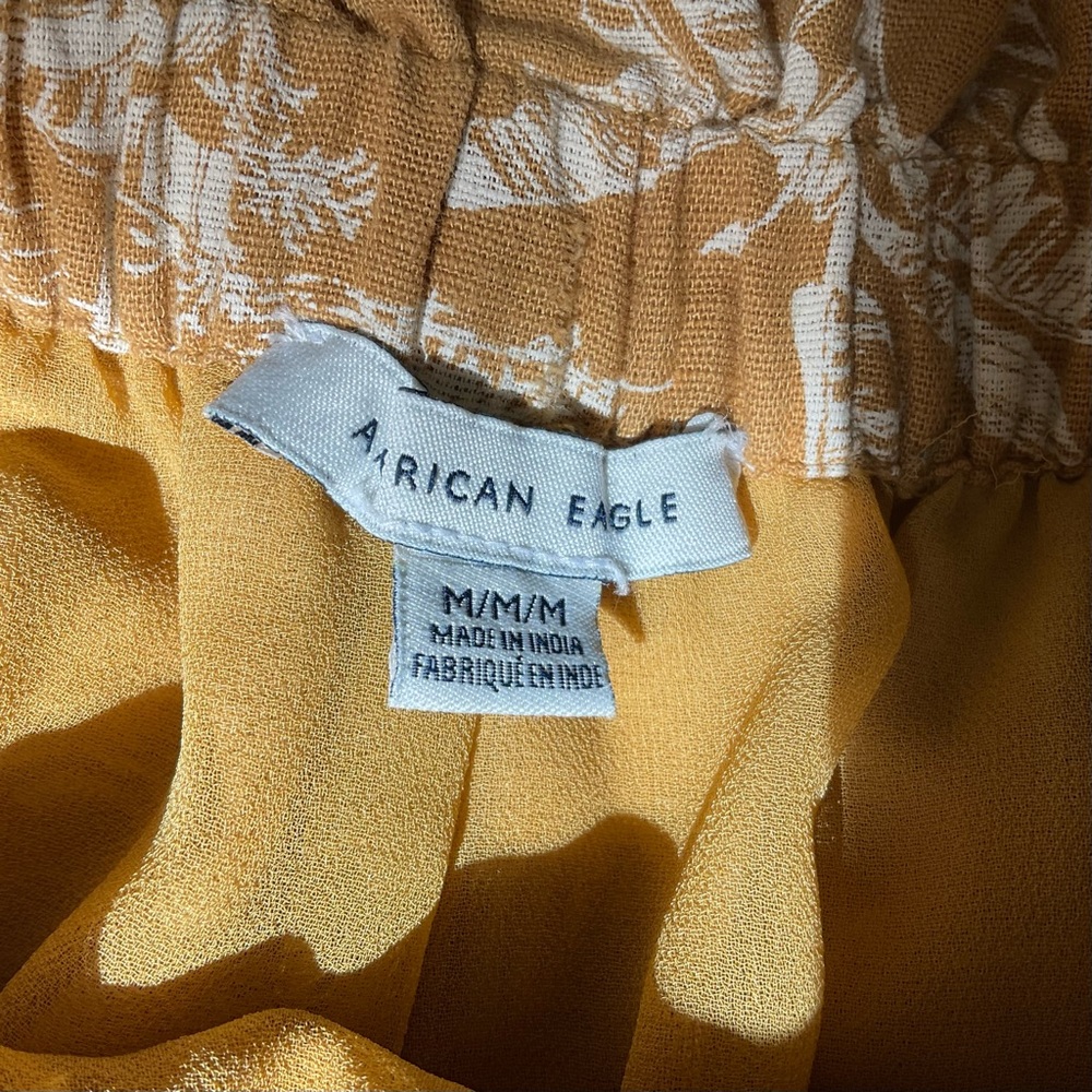American Eagle Palm Tree High Waist Paperbag Pants M - Picture 11 of 13